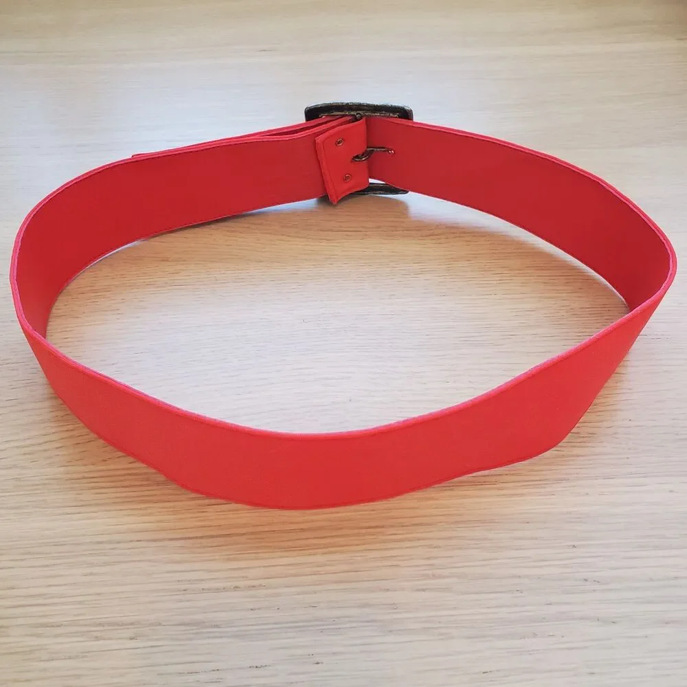 Vintage 70's Red Wide Cloth Belt